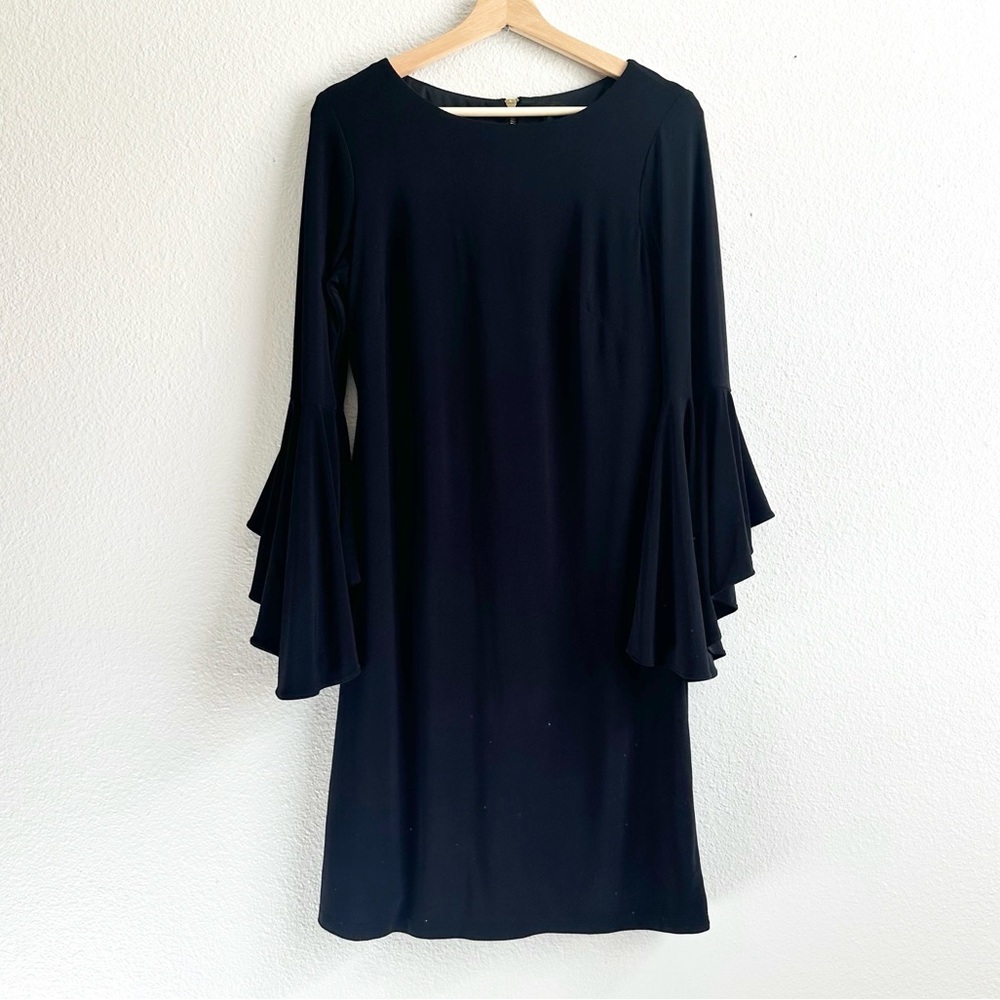 RN Studio Black Flare Long Sleeve Mini Dress Women’s Size 4